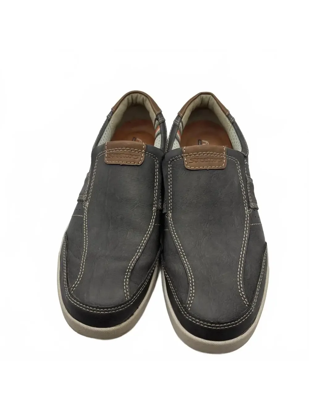 Seaside Men's Genuine Leather Slip-On Loafers Size 8.5 M Black Brown